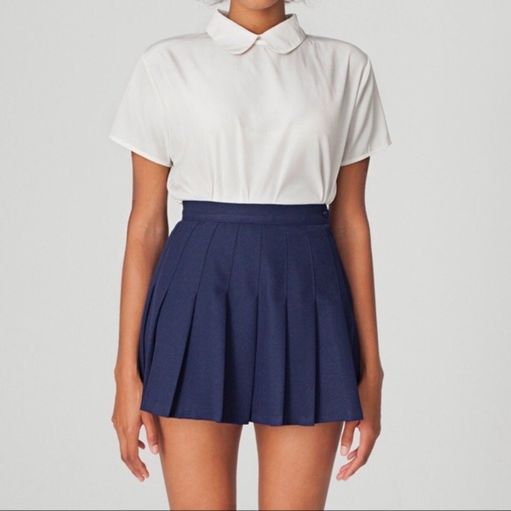 American Apparel NWOT Navy Blue Pleated Skirt